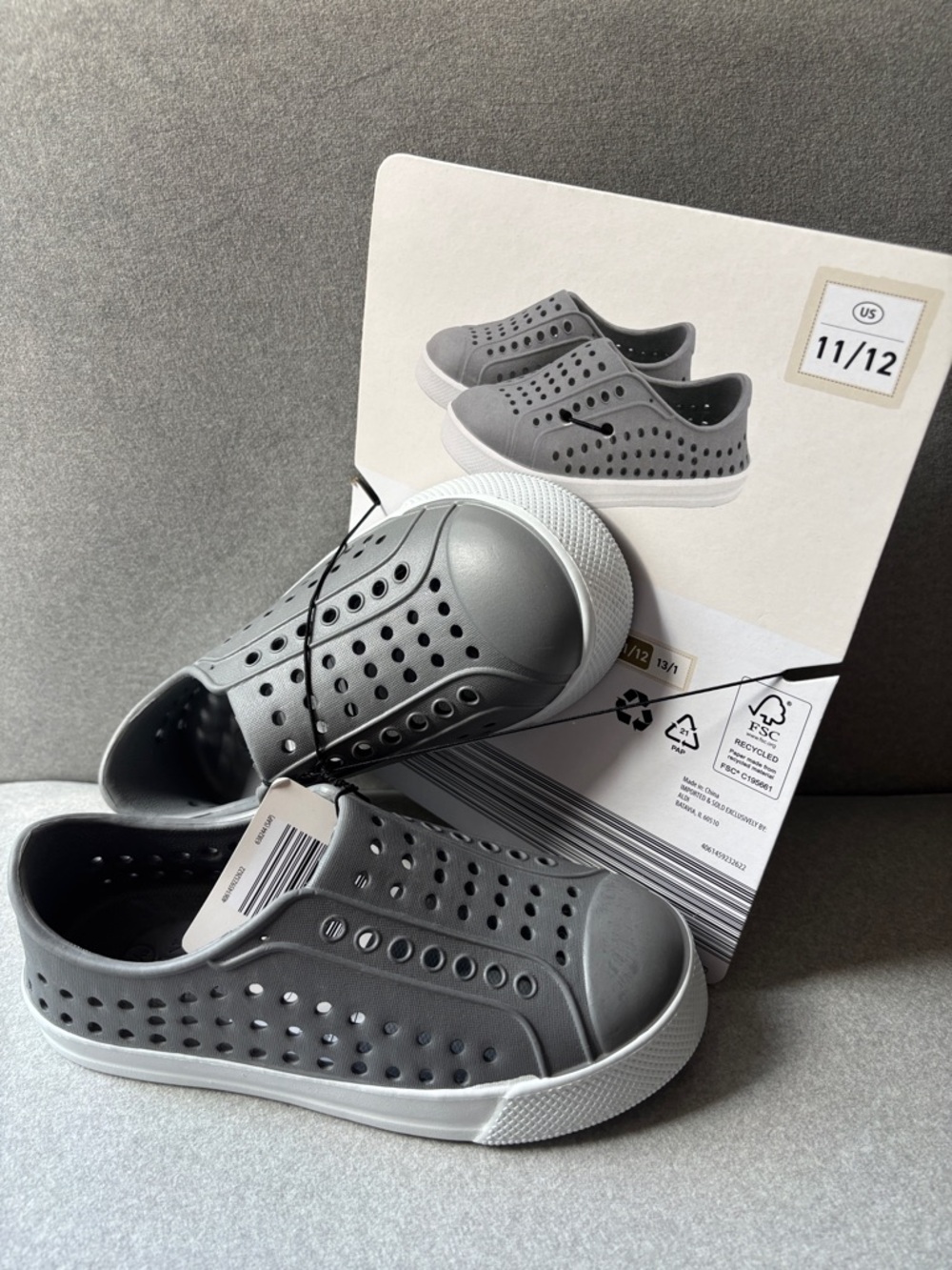 Lily & Dan Toddlers size 11/12 Gray Lightweight Slip-On shoes